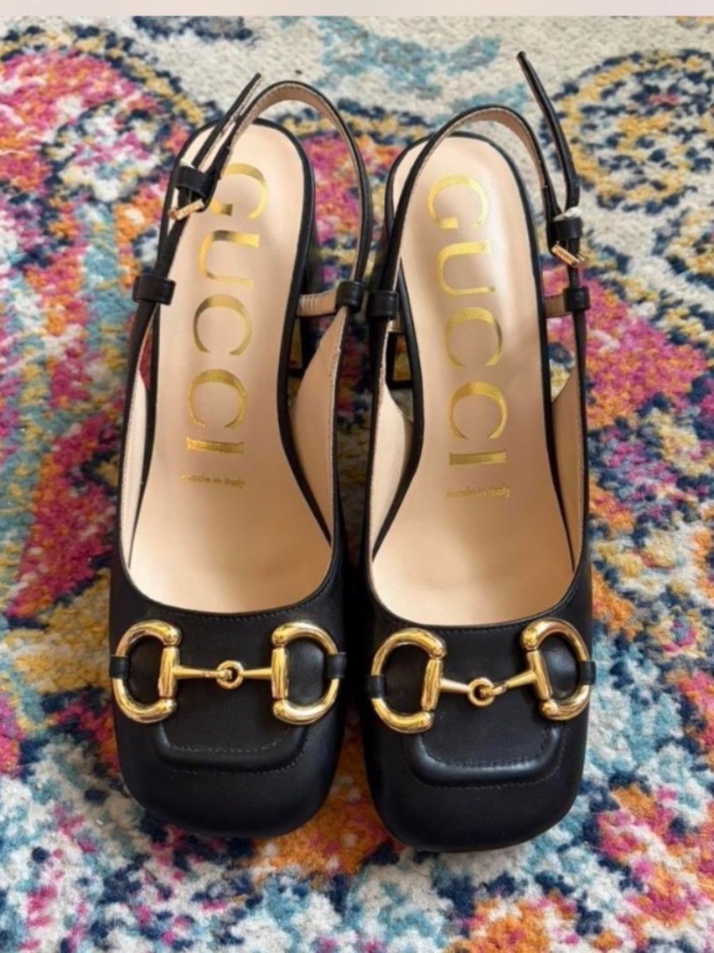 Horsebit square toes pumps